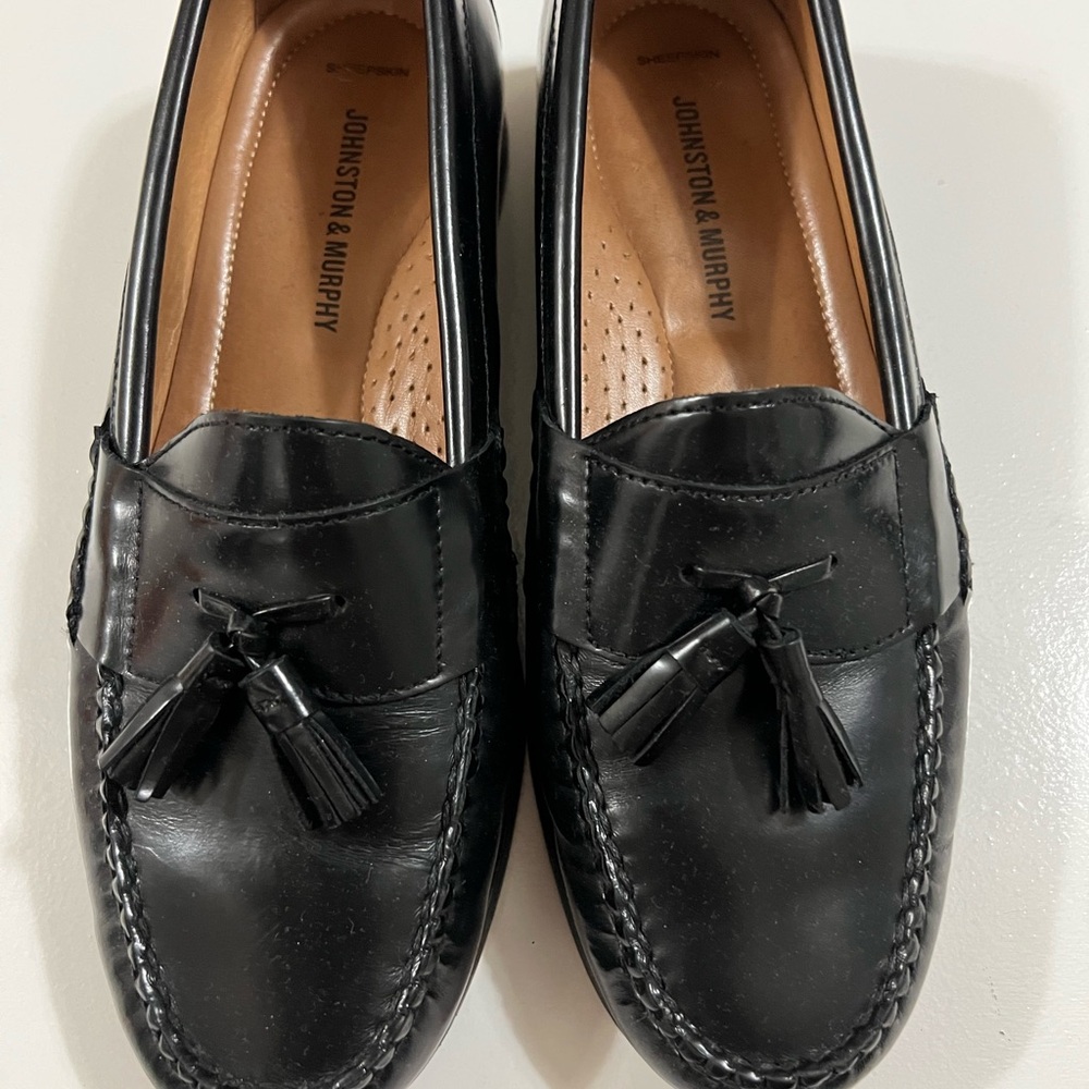 Johnston & Murphy Black Tassel Loafers